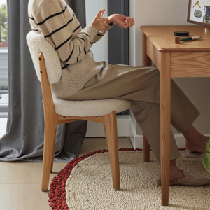 Nordic Simples Madeira Sólida Cadeira De Jantar Branco Soft Bag Stool para Bedroom Dressing <span class=keywords><strong>Dining</strong></span> Room Furniture - Product Image 6