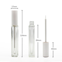 Flacon en verre pour mascara rectangulaire de 7 ml, personnalisé, petit, transparent, fond épais, vide, pour sérum pour cils, eye-liner, brillant à lèvres
