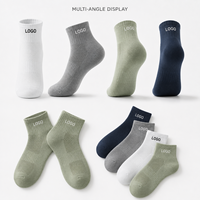 Chaussettes courtes en fibre de bambou OEM ODM, logo personnalisé, chaussettes de sport respirantes anti-odeur, faible MOQ, fourniture directe d'usine