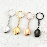 Ywyougang Porte-clés ovale vierge pour photo, 4 couleurs, pendentif gravable DIY, accessoire de Saint-Valentin