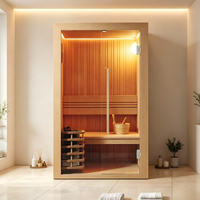 Desain Baru untuk Rumah, Hotel, SPA, Sauna Inframerah, Ruang Sauna Kayu Hemlock dengan Kaca Tempered 8mm