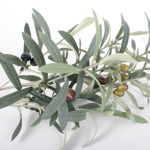 6 Branches de feuilles d'<span class=keywords><strong>olivier</strong></span> en plastique, branche d'<span class=keywords><strong>olivier</strong></span> artificielle avec fruits pour la décoration de la maison et les mariages - Product Image 5
