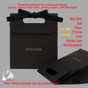Luxury Wholesale Reusable <b>Bags</b> Die-cut Handles Tote Art Textured <b>Paper</b> <b>Gift</b> <b>Bag</b> With Logos Custom Offset Printing Hot Stamping - Product Image 5