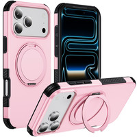 Casing Ponsel Hybrid TPU+PC Penyerap Guncangan untuk iPhone 18 17 16 15 Pro Max 360 °   Dudukan Cincin Magnetik Berputar