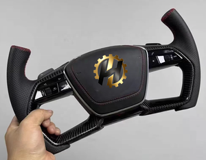 Volant <span class=keywords><strong>sport</strong></span> de luxe en cuir et fibre de carbone avec LED pour <span class=keywords><strong>Audi</strong></span> S4-S7 RS3-RS7 Q3-Q8 A3-A8 B9-B8.5 R8 TT C8 RS6 A7 Q7 A4 Q5 RS4 - Product Image 2