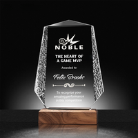 Trophées personnalisés en cristal de noyer et prix commémoratifs en bois pour les honneurs d'excellence en reconnaissance des employés