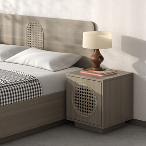 Ensemble complet FF&E Topohut Senna Series en chêne gris foncé et rotin pour projets résidentiels, hôteliers et de villégiature en gros - Product Image 4