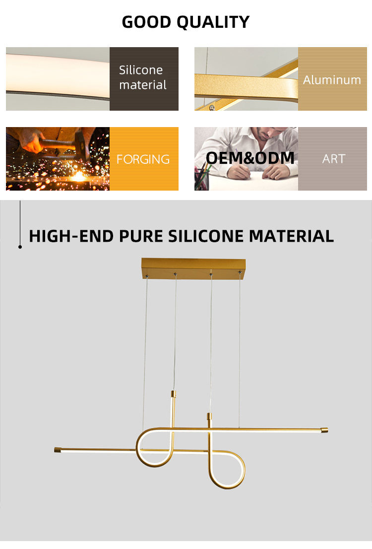 High Quality Gold Color Hotel Lighting Aluminum Suspension Modern Led Pendant Light For Hotel Rooms