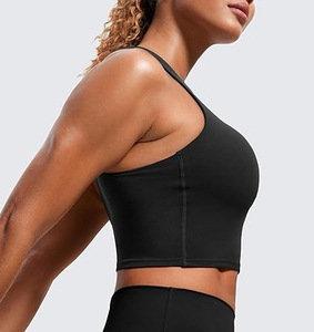 Canotte da allenamento da donna con collo alto e collo lungo con reggiseno sportivo imbottito con reggiseno integrato - Product Image 4