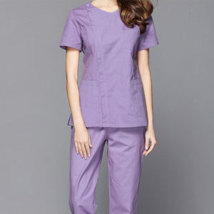 Uniforme de Enfermera de Hospital de Fábrica OEM, Nuevo Estilo Moderno, Cuello en V, Cierre de Botones, Tejido de Punto de Poliéster/Algodón - Product Image 3