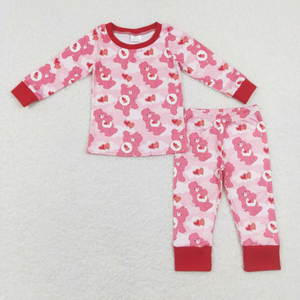 เสื้อผ้าเด็กผู้หญิงวัยเตาะแตะลายหัวใจช็อกโกแลตสำหรับวันวาเลนไทน์ ขายส่ง MOQ ต่ำ ชุดเสื้อยืดและกางเกง - Product Image 5