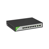 Fuente de alimentación de 10 puertos Gigabit PoE, interruptor inteligente digital de transferencia, fuente de alimentación conmutada con controlador led