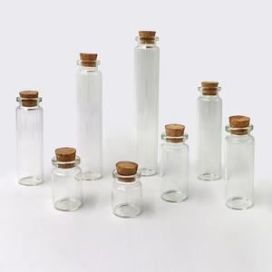 Vente en gros de mini-bouteilles en verre avec bouchon en liège 3ml/5ml/7ml/8ml/9ml/10ml/12ml/15ml/20ml/30ml, petits tubes à essai en verre avec bouchon en liège - Product Image 2