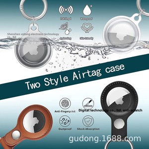 LETREEN - Juego de <span class=keywords><strong>4</strong></span> Fundas de Cuero para <span class=keywords><strong>AirTag</strong></span>, con Soporte para Llavero, para Bolsos, Mantiene una Fuerte Señal GPS, Antiarañazos - Product Image 5