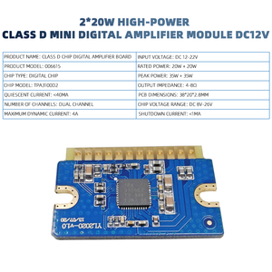 20W + 20W 12V-24V Mini Power <span class=keywords><strong>Amplifier</strong></span> <span class=keywords><strong>Module</strong></span> Class D Kỹ Thuật Số Power <span class=keywords><strong>Amplifier</strong></span> Board <span class=keywords><strong>Module</strong></span> Khuếch Đại Âm Thanh - Product Image 2