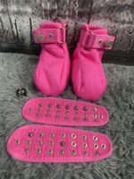 Bottes de contrainte BDSM avec semelle entièrement cloutée, les plus confortables pour le fétichisme des pieds, menottes de cheville noires, bottes de soumission