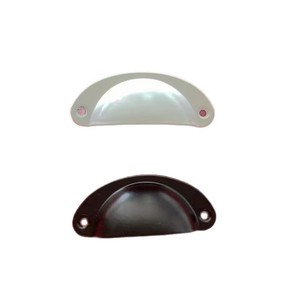 Furniture Handle Iron Oval 80mm White <b>Black</b> Drawer Pull Chinese Style - Product Image 5