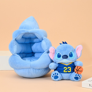Logotipo personalizado Stitchh juguete de peluche en forma de caca cojín juego de baloncesto monstruo azul muñeco de peluche sofá cojín decoración del hogar - Product Image 4