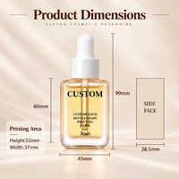 Flacon compte-gouttes carré en verre plat 30 ml, couleur personnalisée, pour huiles essentielles, avec emballage cadeau pour les propriétaires de marques