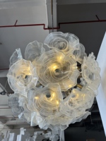 Lustre en verre de Murano fait main, luminaire floral de luxe pour la maison et l'hôtel