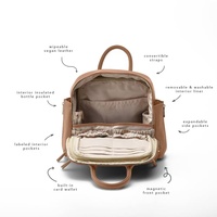 Sac à dos en cuir PU imperméable à la mode sac à dos momie élégant pour ordinateur portable protecteur voyage bébé sac à couches