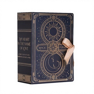 3D Flip for Book Square <b>Box</b> Fairy Tale Luxury Gold Foil Recyclable <b>Wedding</b> Chocolate Holder Ribbon Birthday/Anniversary <b>Gift</b> - Product Image 2