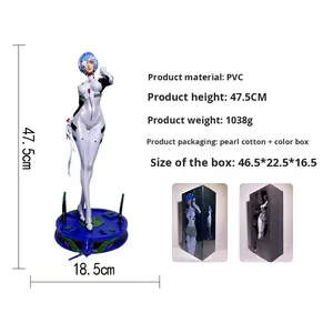 48CM PPS surdimensionné 1/4 Rei <span class=keywords><strong>Ayanami</strong></span> PVC figurine CS EVA Anime GK modèle ornement cadeau Style modèle jouet - Product Image 2