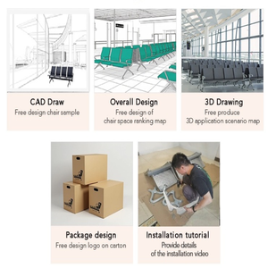 Sillas de Espera Modernas con Estructura de Acero Inoxidable, Banco Público Conectado para Uso en Exteriores, para Aeropuerto, Hospital, Oficina, Recepción, Banco - Product Image 6