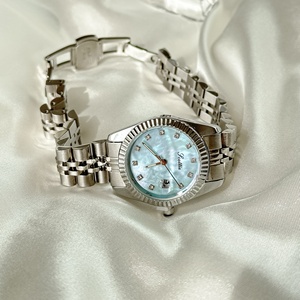 Montre Scottie A9393B avec cadran vintage en <span class=keywords><strong>nacre</strong></span> pour femme, bracelet en acier inoxydable, design classique intemporel, OEM/DIY - Product Image 1