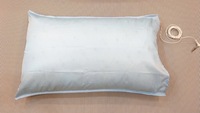 Taie d'oreiller de mise à la terre / Drap plat en polyester à filament de carbone 2,5 mm, tissu à mailles fines, blanc/bleu clair, pour un confort amélioré et une sécurité accrue