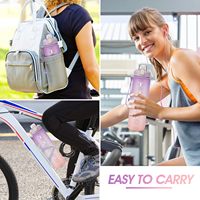 Nouvelle bouteille d'eau de sport de grande capacité étanche sans BPA motivationnelle de 32oz avec sangle de transport de paille de marqueur de temps