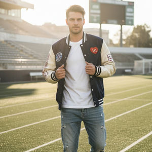 Chaqueta Universitaria de Béisbol Personalizada de Alta Calidad con Bordado de Letras, Diseño Gratuito - Product Image 1