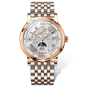 Reloj mecánico BORMAN de alta calidad para hombre, automático, pantalla de 24 horas, día de la semana, mes, resistente al agua, correa de cuero de acero inoxidable - Product Image 2