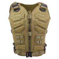Gilet de protection utilitaire à coque rigide personnalisé, sangles réglables, fermeture éclair avant, anneaux en D pour le paintball, la randonnée, l'équipement tactique extérieur