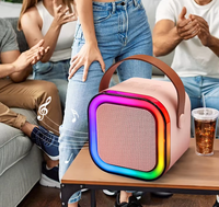 Micrófono Portátil con Batería Integrada, Máquina de Karaoke Familiar para Cantar en Casa, Altavoz Inalámbrico BT V4.0 para Exteriores con Pantalla