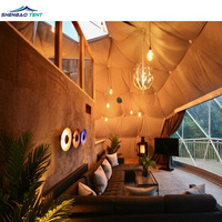 Maison de luxe 2 chambres, tente de safari préfabriquée, hôtel, tente dôme glamping, 6m 5m 8m