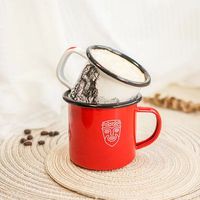 Mug en émail métallique vintage personnalisable pour le camping, tasse à café multicolores à sublimation, capacité de 350 ml pour les aventures en plein air