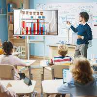 Vente flash - Prix d'usine - Tableau blanc interactif IFPD avec écran tactile 4K de 75 pouces et 40 points de contact, caméra 48MP pour l'école et le bureau