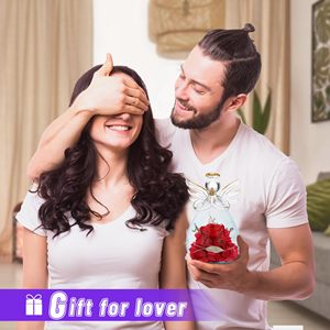 Fiore eterno all'ingrosso colorato per sempre <span class=keywords><strong>rosa</strong></span> In vetro con Logo personalizzato scatola regalo immortale conservata <span class=keywords><strong>rosa</strong></span> a forma di angelo cupola - Product Image 6