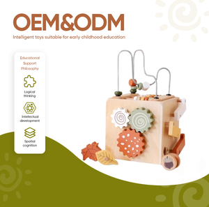 Cubo Educativo Montessori 6 in 1 in Legno, <span class=keywords><strong>Gioco</strong></span> da Tavolo Multifunzione per Bambini, Regalo Perfetto per Insegnare l'<span class=keywords><strong>Amore</strong></span> per il Legno - Product Image 1