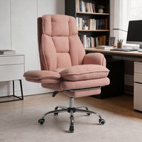 Chaise de bureau exécutive pivotante à assise large et inclinable, avec repose-jambes croisés, pour la maison, le bureau, l'étude et l'ordinateur