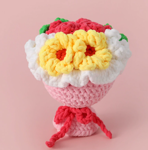 Luckykoo, bouquet <span class=keywords><strong>de</strong></span> fleurs en <span class=keywords><strong>laine</strong></span> <span class=keywords><strong>de</strong></span> grande taille, fait à <span class=keywords><strong>la</strong></span> main, en crochet, pour Noël - Product Image 4