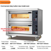 Four électrique commercial en acier inoxydable à 2 niveaux et 2 plateaux pour hôtels, boulangeries, pizzerias – Four de cuisson autonome