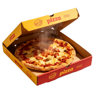 Cajas de Pizza Desechables de Cartón Corrugado de 2 mm Personalizadas, Impresión Flexográfica, Embalaje de Grado Alimenticio, Suministro al por Mayor OEM, Exportación - Product Image 1