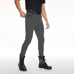 Nuovo colore grigio ginocchio Silicone cavaliere Riders equitazione pantaloni cerniera bottone alto elastico Mens pantaloni equestri abbigliamento - Product Image 4