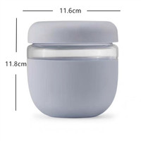 Bol à déjeuner en verre borosilicate australien avec manchon en silicone, 16oz 24oz, étanche, qualité alimentaire, sans BPA, pour salade et préparation de repas