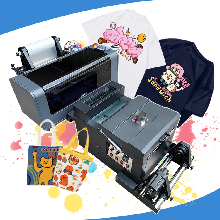 2 kepala F1080 Digital DTF Printer A3 hewan peliharaan Film Offset T-shirt DTF mesin cetak goyang bubuk DTF Printer