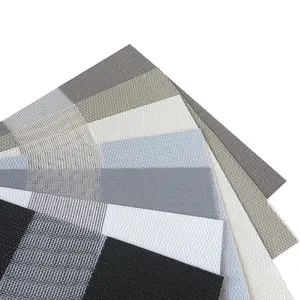 Chất lượng cao polyester sợi dệt bọc màu đen ra bóng râm Con lăn chất liệu linen Zebra mù vải cho cửa sổ