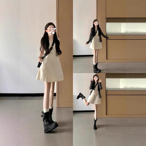 Robe Gilet Décontractée Sans Manches Mi-longue Coupe Trapèze pour Femme, Ensemble d'Été Haut de Gamme Respirant à Taille Naturelle, Sans Bretelles, Style Simple et Tendance - Product Image 5