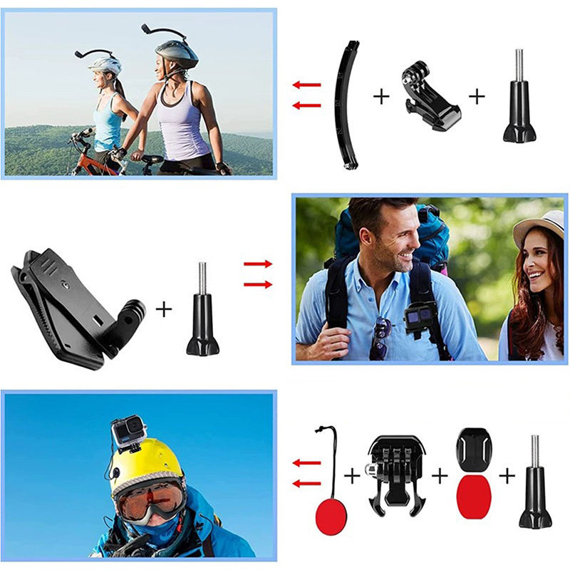 40 in 1 Self Stick Bike Mount Chest Strap Adapter Sports Action Camera Accessory Kit for GoPro 13 12 11 10 9 DJI Insta360 X5